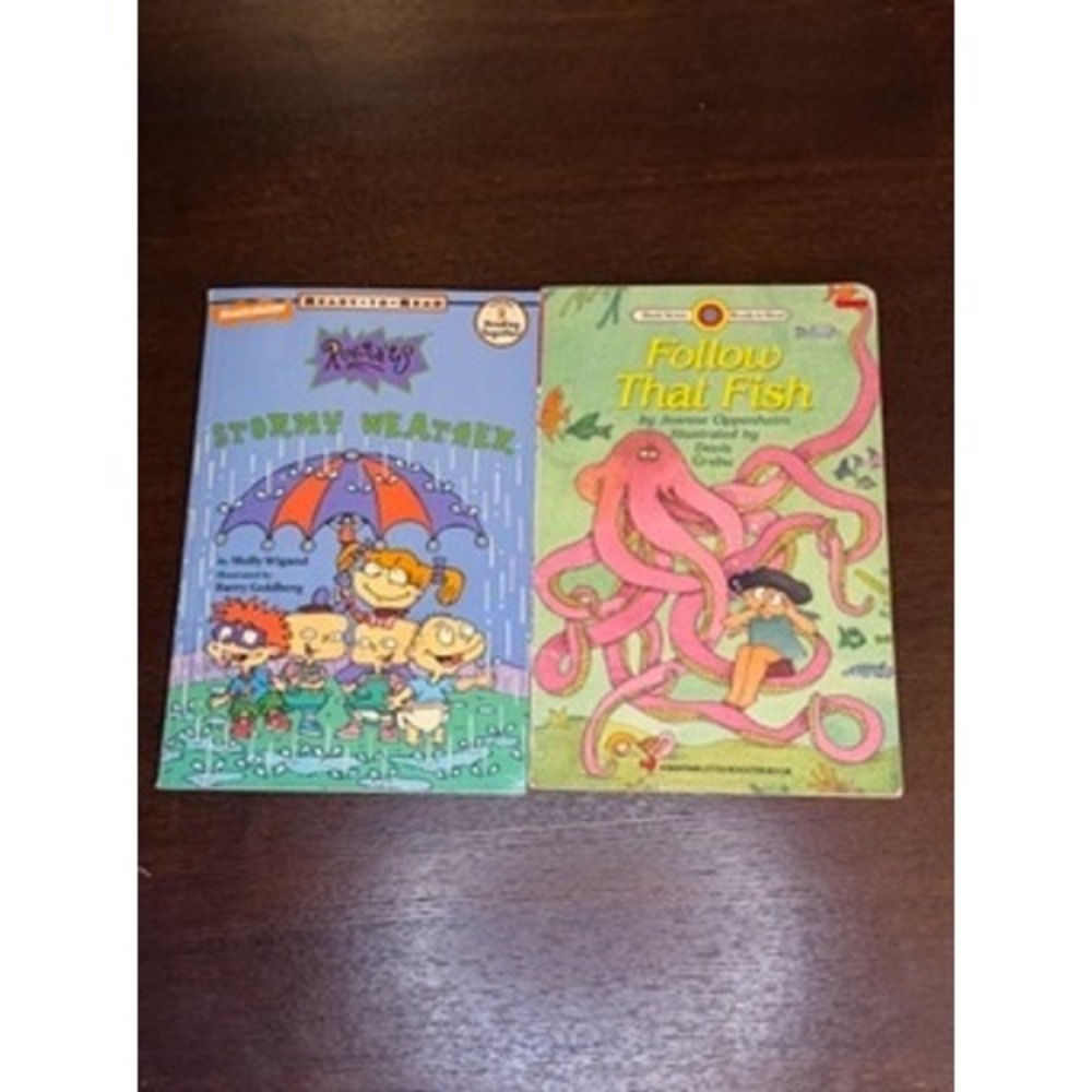 Rugrats Stormy Weather & Follow That Fish Ready-To-Read Books Set Vintage 90s